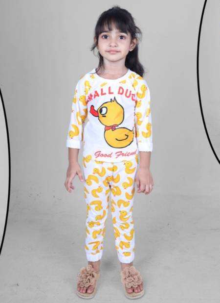 Yellow Colour Casual Wear Stretchable Lycra Top And Pant Baby Girls Collection BABY 7 03